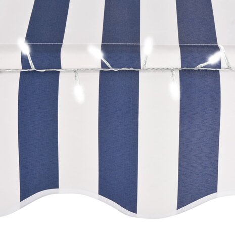 Luifel handmatig uitschuifbaar met LED 100 cm blauw en wit 5