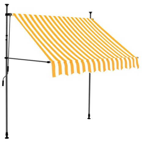 Luifel handmatig uitschuifbaar met LED 200 cm wit en oranje 2