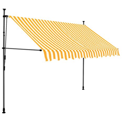 Luifel handmatig uitschuifbaar met LED 250 cm wit en oranje 2