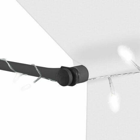 Luifel handmatig uitschuifbaar met LED 300 cm crèmekleurig 5