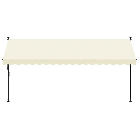 Luifel uittrekbaar 400x150 cm stof en staal crèmekleurig 3