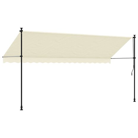 Luifel uittrekbaar 400x150 cm stof en staal crèmekleurig 5