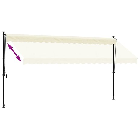 Luifel uittrekbaar 400x150 cm stof en staal crèmekleurig 6
