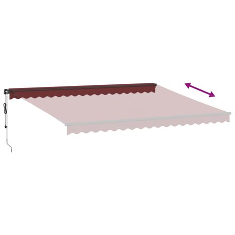 Luifel automatisch uittrekbaar 450x300 cm bordeauxrood 5