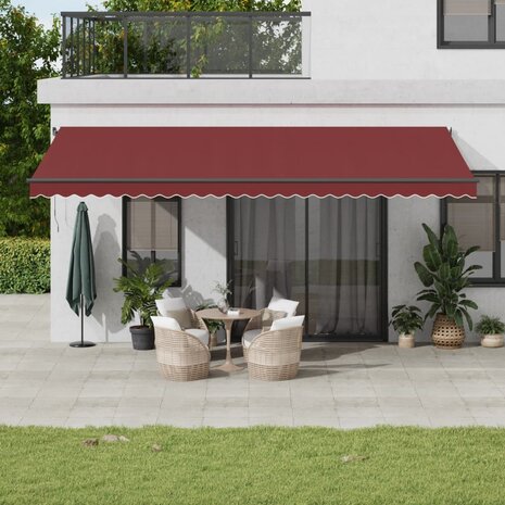 Luifel automatisch uittrekbaar 600x300 cm bordeauxrood 1