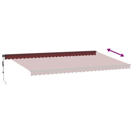 Luifel automatisch uittrekbaar 600x300 cm bordeauxrood 5