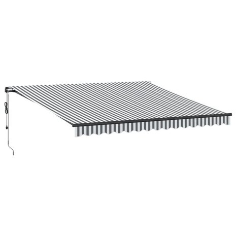 Luifel automatisch uittrekbaar 450x300 cm antracietkleur en wit 2