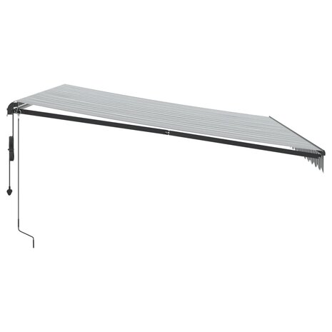 Luifel automatisch uittrekbaar 450x300 cm antracietkleur en wit 4