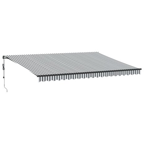Luifel automatisch uittrekbaar 500x300 cm antracietkleur en wit 2