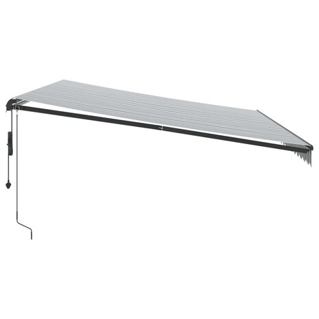Luifel automatisch uittrekbaar 500x300 cm antracietkleur en wit 4