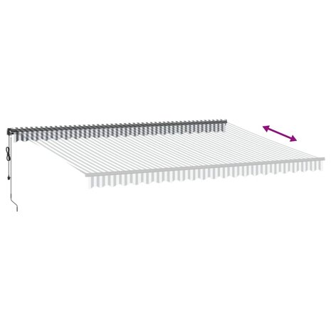Luifel automatisch uittrekbaar 500x300 cm antracietkleur en wit 5
