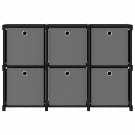 Kast met 6 vakken met boxen 103x30x72,5 cm stof zwart 2