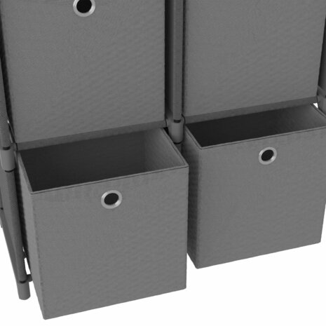 Kast met 6 vakken met boxen 103x30x72,5 cm stof grijs 6