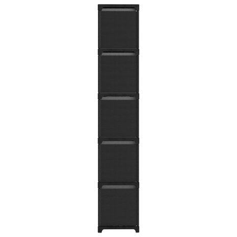 Kast met 15 vakken met boxen 103x30x175,5 cm stof zwart 3