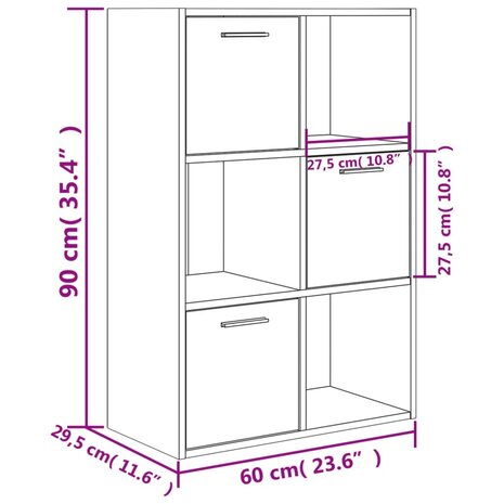 Opbergkast 60x29,5x90 cm bewerkt hout sonoma eikenkleurig 10