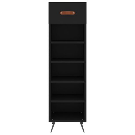 Schoenenkast 30x35x105 cm bewerkt hout zwart 4