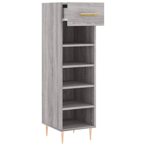 Schoenenkast 30x35x105 cm bewerkt hout grijs sonoma eikenkleur 5