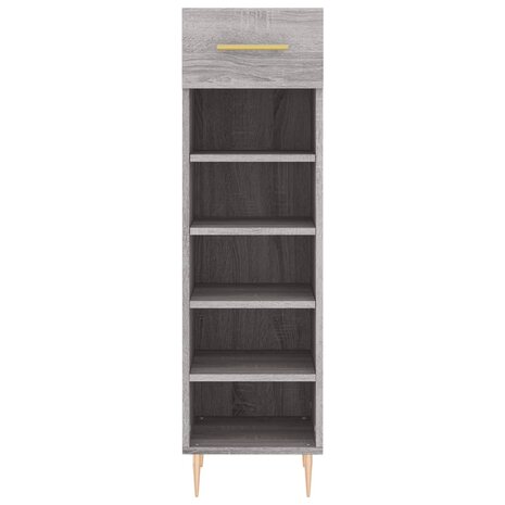 Schoenenkast 30x35x105 cm bewerkt hout grijs sonoma eikenkleur 6