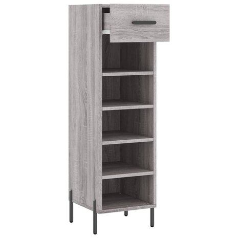Schoenenkast 30x35x105 cm bewerkt hout grijs sonoma eikenkleur 5