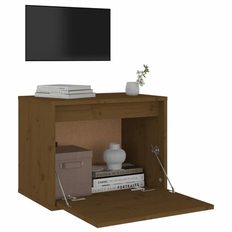 Wandkast 45x30x35 cm massief grenenhout honingbruin 4