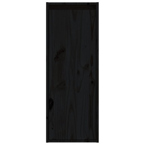 Wandkast 30x30x80 cm massief grenenhout zwart 5