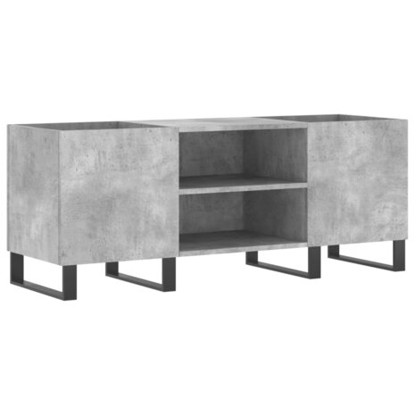 Platenkast 121x38x48 cm bewerkt hout betongrijs 2