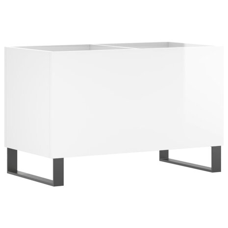 Platenkast 74,5x38x48 cm bewerkt hout hoogglans wit 6