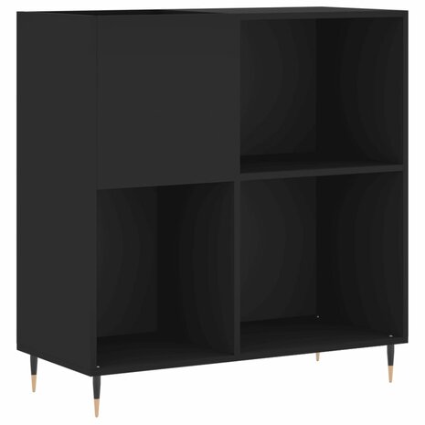 Platenkast 84,5x38x89 cm bewerkt hout zwart 2