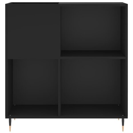 Platenkast 84,5x38x89 cm bewerkt hout zwart 4