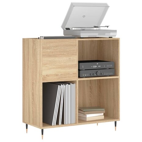 Platenkast 84,5x38x89 cm bewerkt hout sonoma eikenkleurig 3