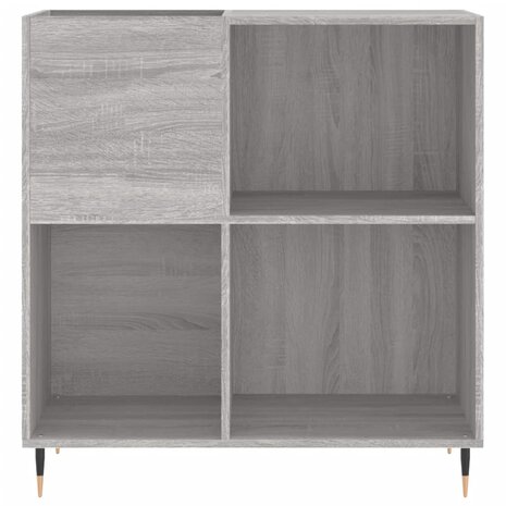 Platenkast 84,5x38x89 cm bewerkt hout grijs sonoma eikenkleurig 4