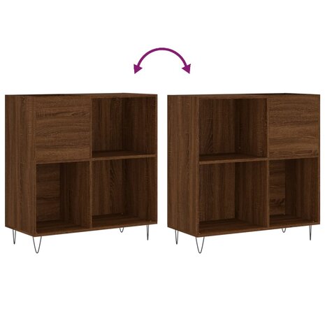 Platenkast 84,5x38x89 cm bewerkt hout bruin eikenkleur 7