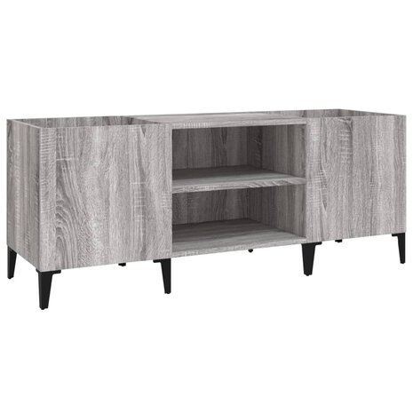 Platenkast 121x38x48 cm bewerkt hout grijs sonoma eikenkleurig 2