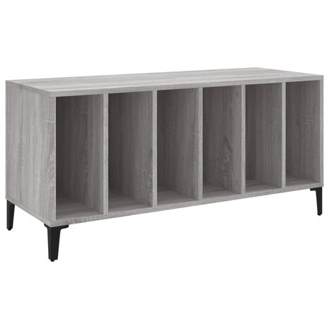 Platenkast 100x38x48 cm bewerkt hout grijs sonoma eikenkleurig 2