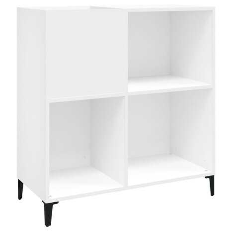 Platenkast 84,5x38x89 cm bewerkt hout wit 2