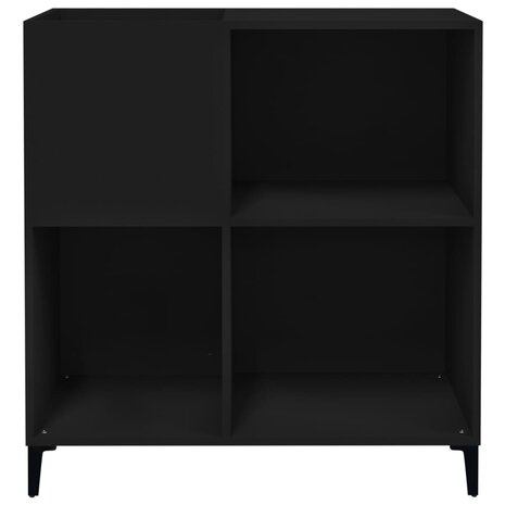 Platenkast 84,5x38x89 cm bewerkt hout zwart 5