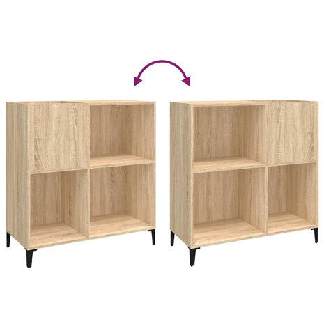 Platenkast 84,5x38x89 cm bewerkt hout sonoma eikenkleurig 7