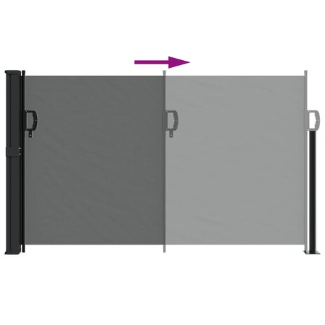 Windscherm uittrekbaar 120x500 cm antracietkleurig 5