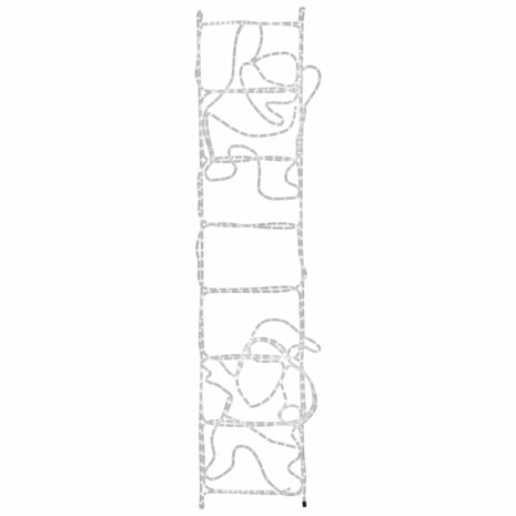 Kerstfiguur kerstman op ladder opvouwbaar 552 LED&apos;s 50x200 cm 5