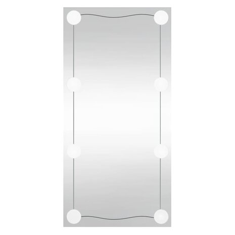 Wandspiegel met LED&apos;s rechthoekig 30x60 cm glas 2