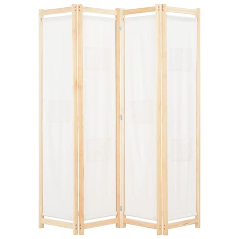 Kamerscherm met 4 panelen 160x170x4 cm stof crème  1