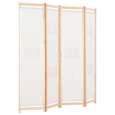Kamerscherm met 4 panelen 160x170x4 cm stof crème  3