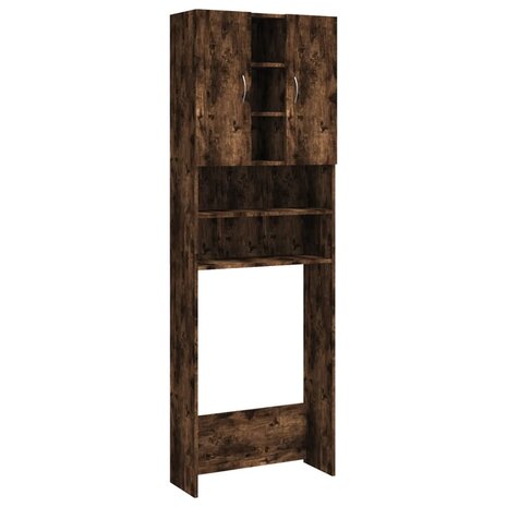 Wasmachinekast 64x25,5x190 cm gerookt eikenkleurig 2