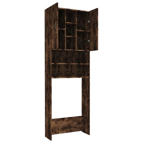 Wasmachinekast 64x25,5x190 cm gerookt eikenkleurig 7