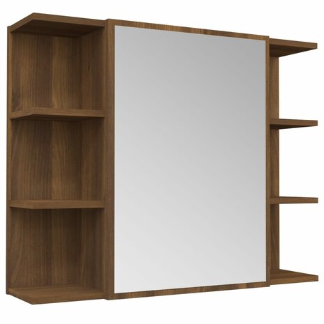Badkamerspiegelkast 80x20,5x64 cm bewerkt hout bruin eikenkleur 2