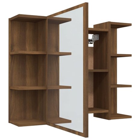 Badkamerspiegelkast 80x20,5x64 cm bewerkt hout bruin eikenkleur 5