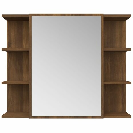 Badkamerspiegelkast 80x20,5x64 cm bewerkt hout bruin eikenkleur 6