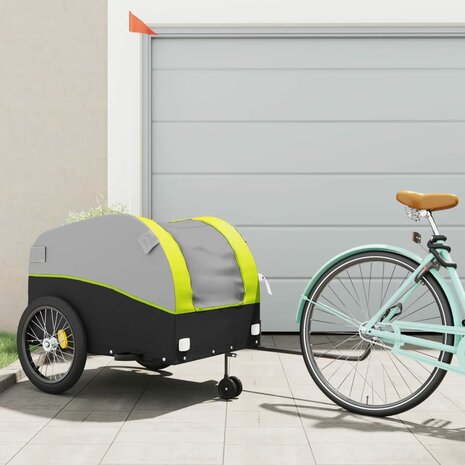 Fietstrailer 45 kg ijzer zwart en groen 1