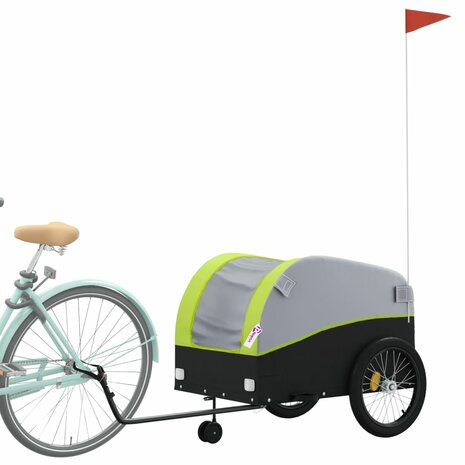 Fietstrailer 45 kg ijzer zwart en groen 3