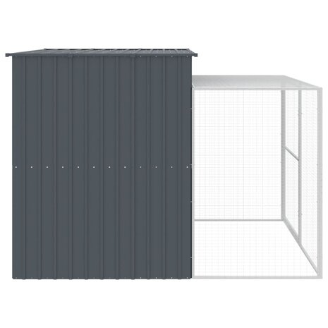 Hondenhok met ren 214x253x181 cm gegalvaniseerd staal antraciet 4